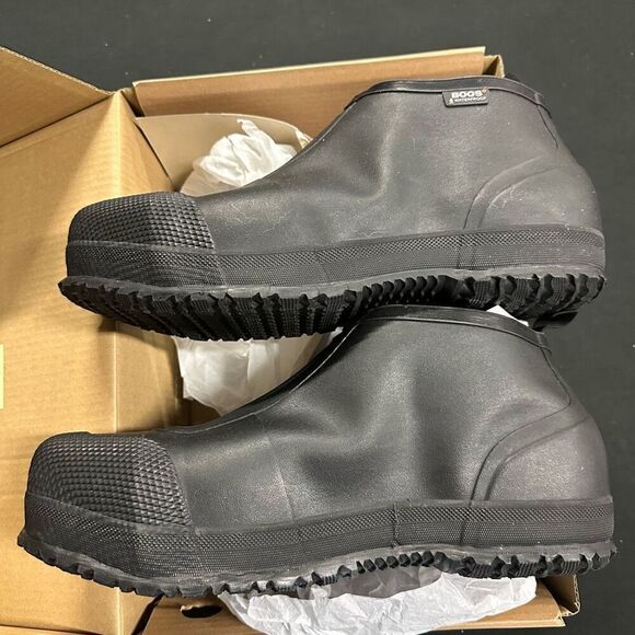 New Bogs Rubber Overshoe Zip CT Safety Toe Black 14 - Picture 4 of 6